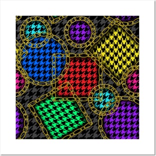 Colorful Houndstooth Posters and Art